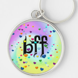 bff ~ hearts key ring