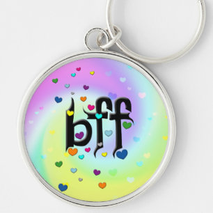 bff ~ hearts key ring