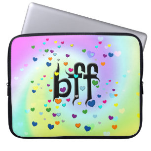 bff ~ hearts laptop sleeve
