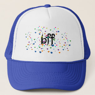 bff ~ hearts trucker hat