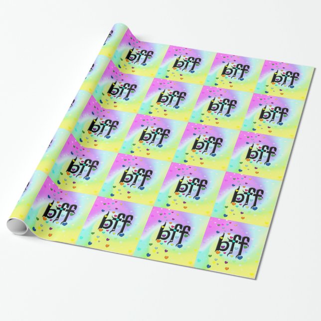 bff ~ hearts wrapping paper (Unrolled)