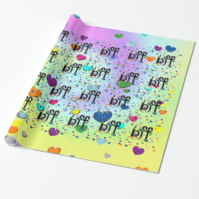 bff ~ hearts wrapping paper (Unrolled)