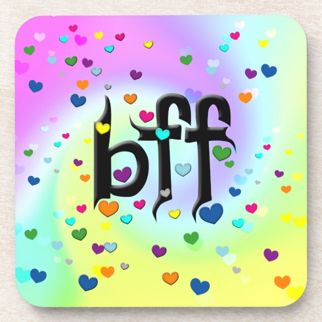 bff ~ lovebirds coaster (Front)