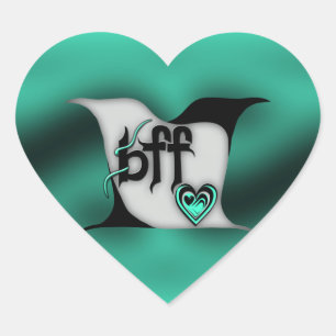 bff ~ lovebirds heart sticker