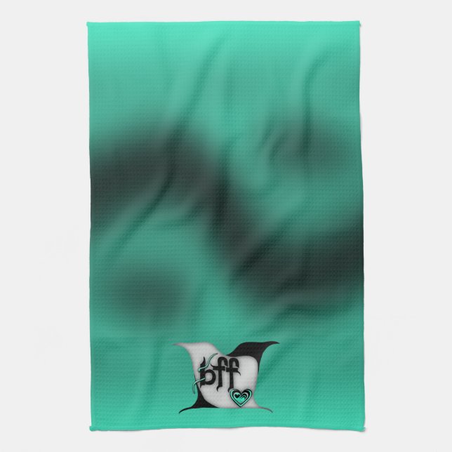 bff ~ lovebirds tea towel (Vertical)