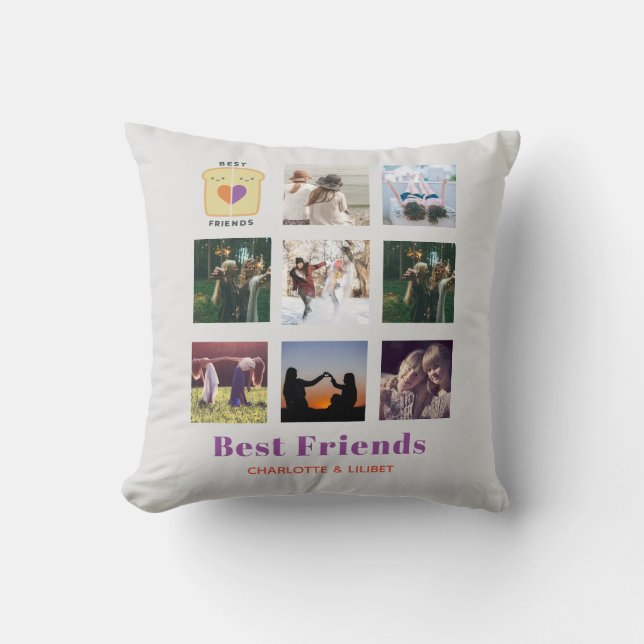 BFF Photo Collage Gift Peanutbutter Jelly Sandwich Cushion (Front)