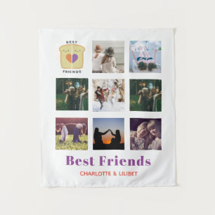 BFF Photo Collage Gift Peanutbutter Jelly Sandwich Tapestry