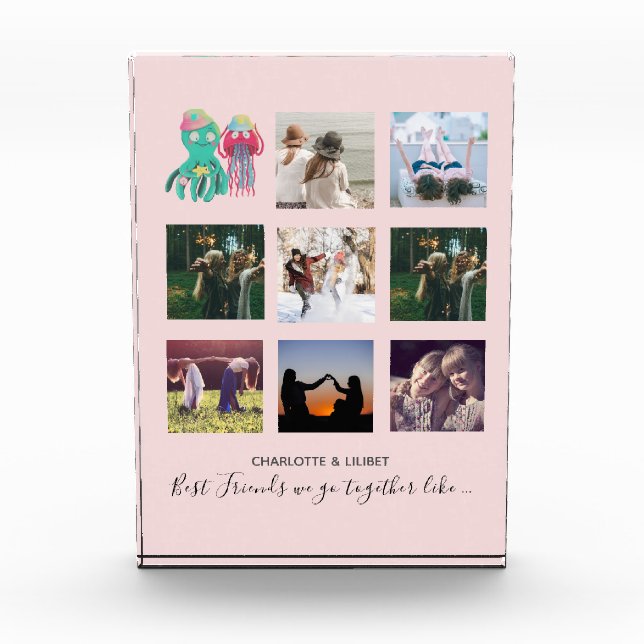 BFF Photo Collage Jellyfish Octopus Custom Gift (Front)