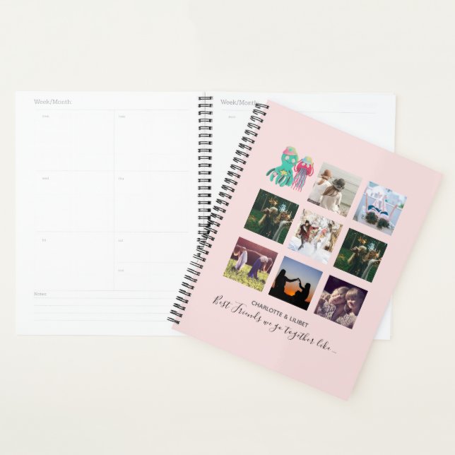 BFF Photo Collage Jellyfish Octopus Custom Gift Planner (Display)