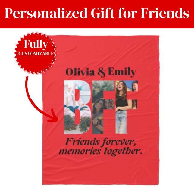 BFF Photo Fleece Blanket – Personalised Gift (BFF Photo Fleece Blanket – Personalized Gift)