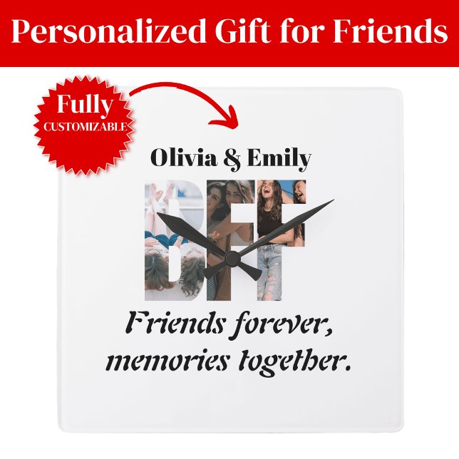 BFF Photo Wall Clock – Personalised Gift (BFF Photo Wall Clock Personalized Gift)