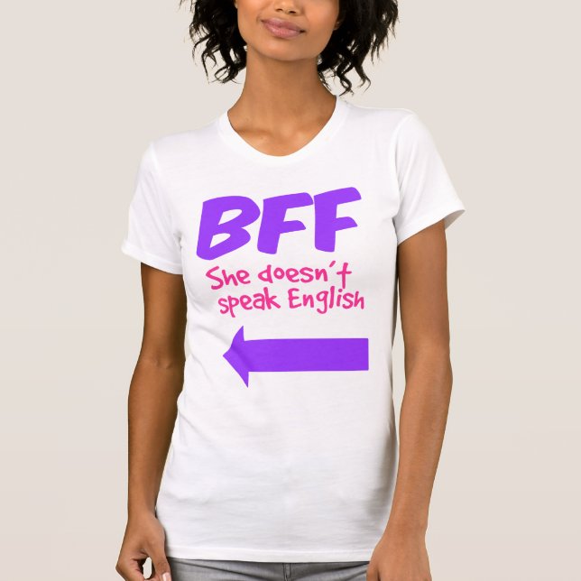 BFF - She Doesn't Speak English Matching Tank Top (Front)