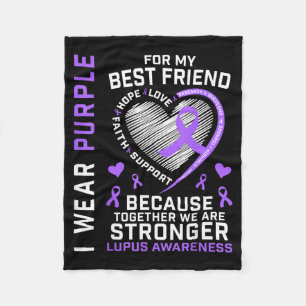BFF Wear Purple For Friend Lupus Awareness Ribbon Fleece Blanket