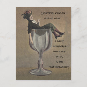 BFF We've been friends bad influence fun Postcard