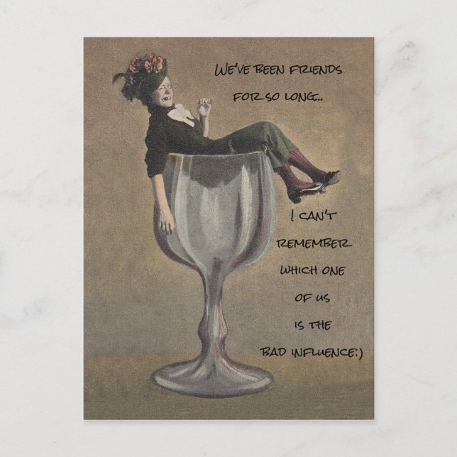 BFF We've been friends bad influence fun Postcard (Front)
