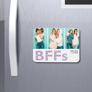 BFFs Best Friends Photo Personalised Name Girly Magnet