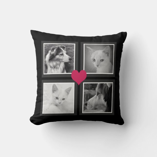 BFFs Cute Heart with Your Instagram Photos Cushion (Front)