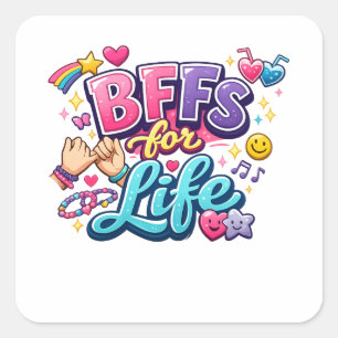 BFFs for Life – Cute Best Friends Forever Square Sticker