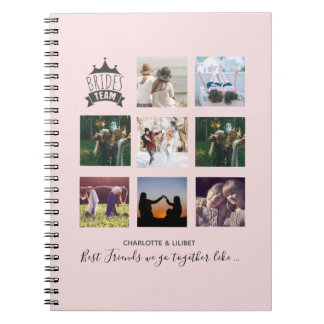 BFFs Make BEST BRIDESMAIDS Photo Collage Gift Notebook