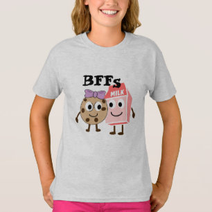 BFFS milk and chocolate chip cookies funny humour T-Shirt