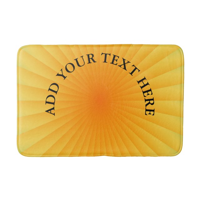 BG RAYS - yellow orange + your text & ideas Bath Mat (Front)