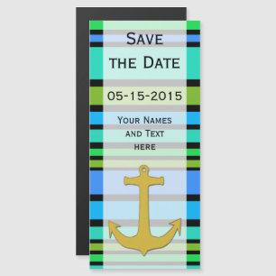 BG Stripes Pattern colored III + your backg. Magnetic Invitation