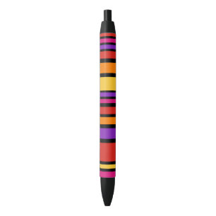 BG Stripes Pattern coloured I + your back & idea Black Ink Pen