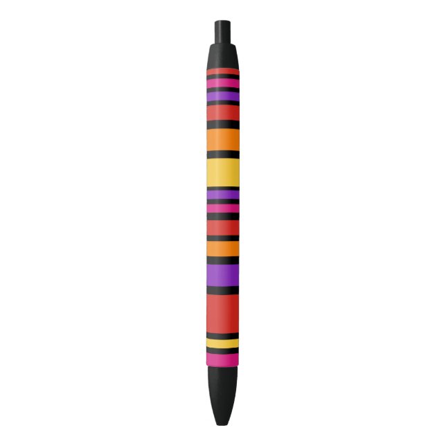BG Stripes Pattern coloured I + your back & idea Black Ink Pen (Front Vertical)