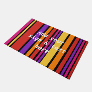 BG Stripes Pattern coloured I + your back & idea Doormat