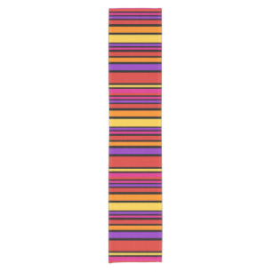 BG Stripes Pattern coloured I + your backgr. Short Table Runner