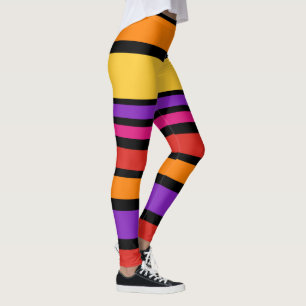 BG Stripes Pattern coloured I + your background Leggings