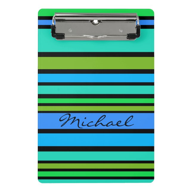 BG Stripes Pattern coloured II + your back & idea Mini Clipboard (Front)