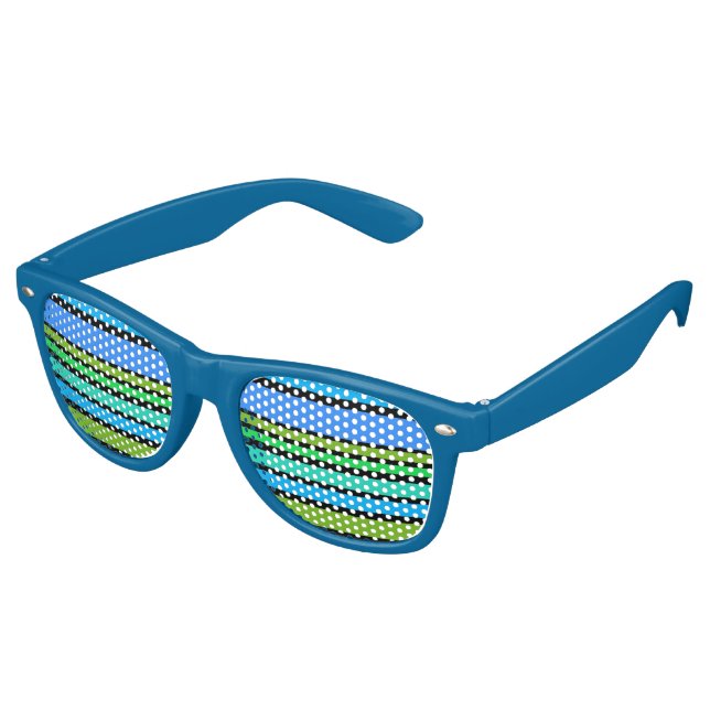 BG Stripes Pattern coloured II + your background Retro Sunglasses (Angled)
