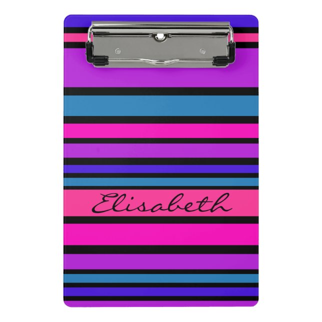 BG Stripes Pattern coloured III + your back & idea Mini Clipboard (Front)