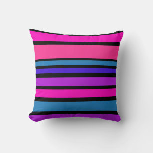BG Stripes Pattern coloured III + your background Cushion