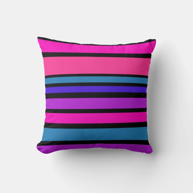 BG Stripes Pattern coloured III + your background Cushion (Front)