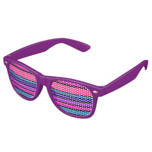 BG Stripes Pattern coloured III + your background Retro Sunglasses