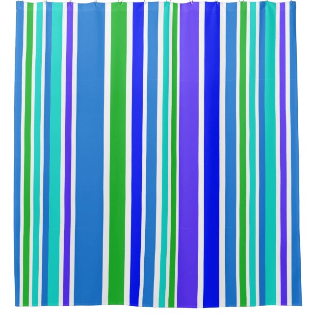 BG Stripes Pattern coloured IV + your back & idea Shower Curtain (Front)