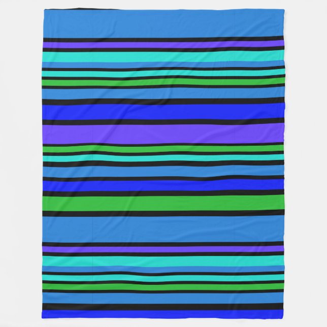BG Stripes Pattern coloured IV + your background Fleece Blanket (Front)