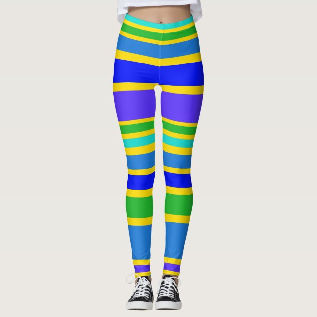 BG Stripes Pattern coloured IV + your background Leggings (Front)