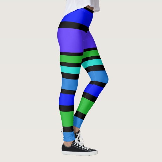BG Stripes Pattern coloured IV + your background Leggings (Right)