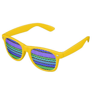 BG Stripes Pattern coloured IV + your background Retro Sunglasses