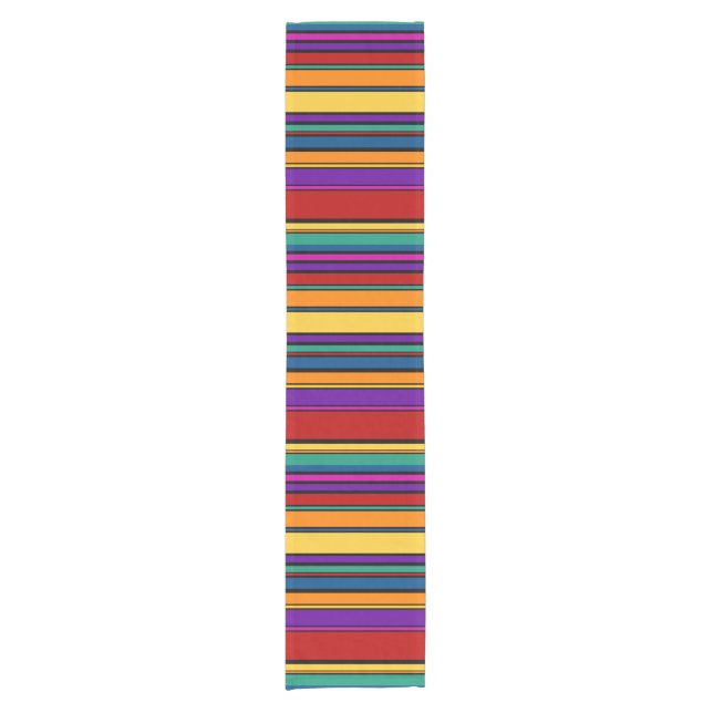 BG Stripes Pattern coloured IX + your backgr. Short Table Runner (Front)
