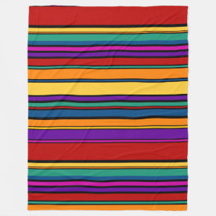 BG Stripes Pattern coloured IX + your background Fleece Blanket