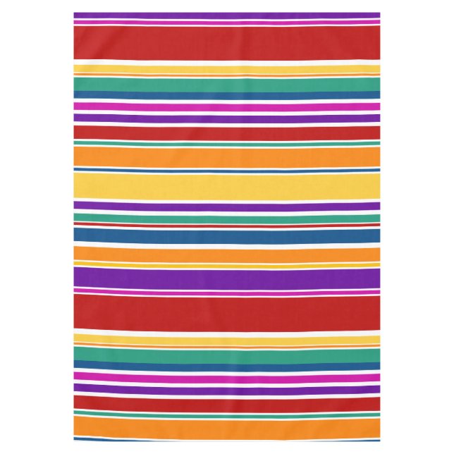 BG Stripes Pattern coloured IX + your background Tablecloth (Front)