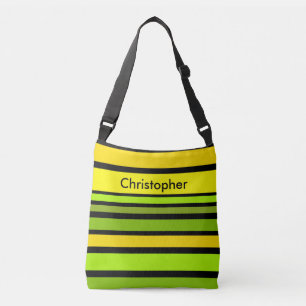 BG Stripes Pattern coloured V + your back & idea Crossbody Bag