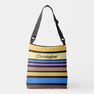 BG Stripes Pattern coloured VI + your back & idea Crossbody Bag