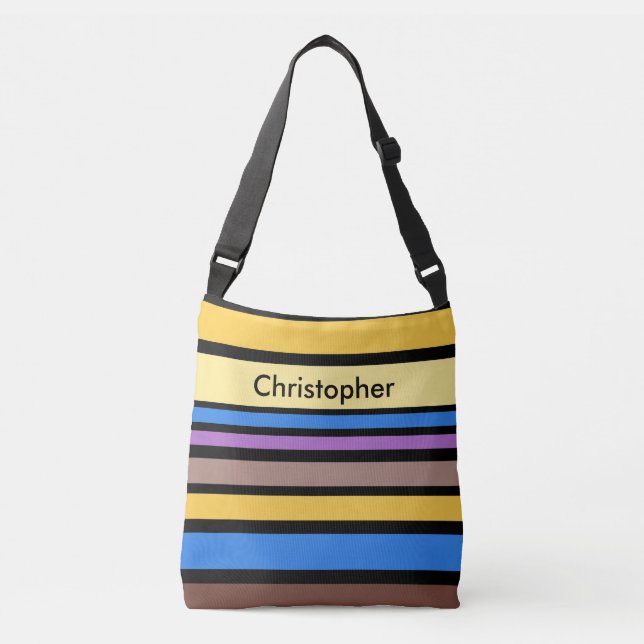 BG Stripes Pattern coloured VI + your back & idea Crossbody Bag (Front)