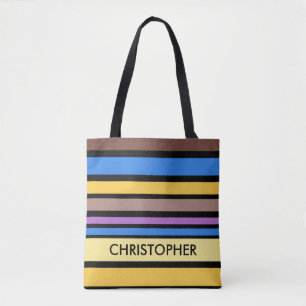 BG Stripes Pattern coloured VI + your back & idea Tote Bag