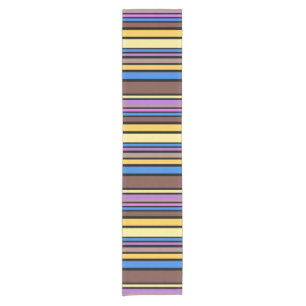 BG Stripes Pattern coloured VI + your backgr. Short Table Runner